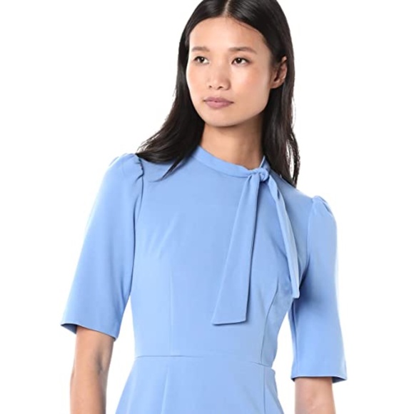 DONNA MORGAN tie neck crepe sheath dress size 0 - Picture 2 of 3